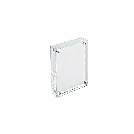 AZAR DISPLAYS Clear Acrylic Magnetic Photo Frame Block 3.5'' x 5'' Vertical/Horizontal 104432